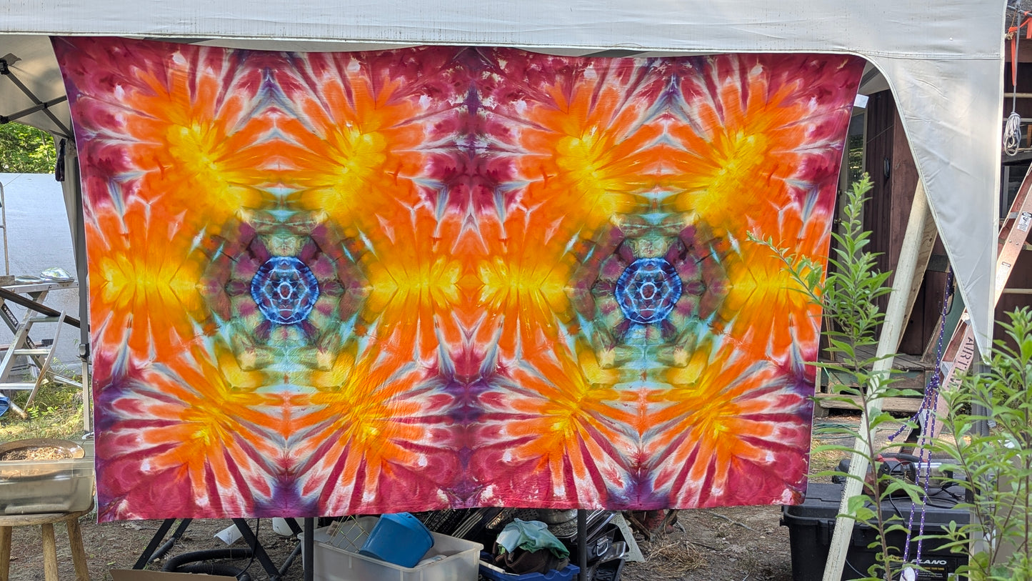 Double Orange Ice Dyed Sarong Wrap/Tapestry 82"x44"