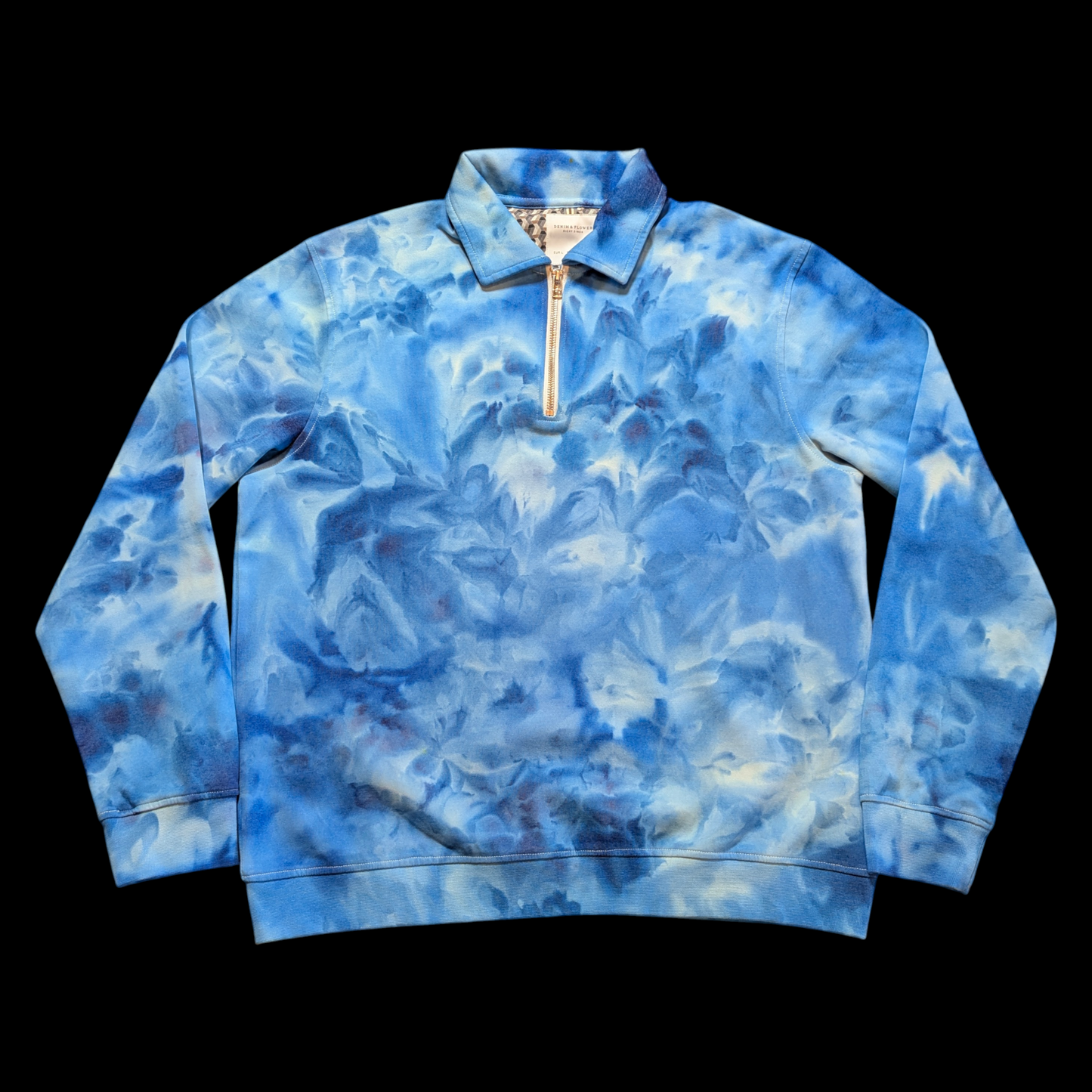 Blue Pullover 1/4 Zip Sweatshirt - Large