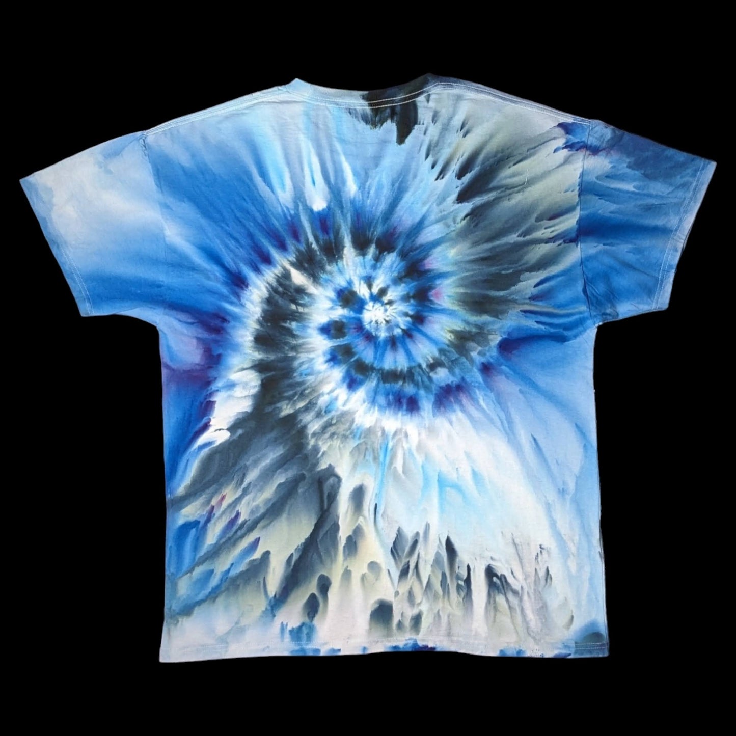 Fundraiser Benefit - Large Ween Inspired Blue Spiral Ice/Tie Dye Screen Printed Shirt