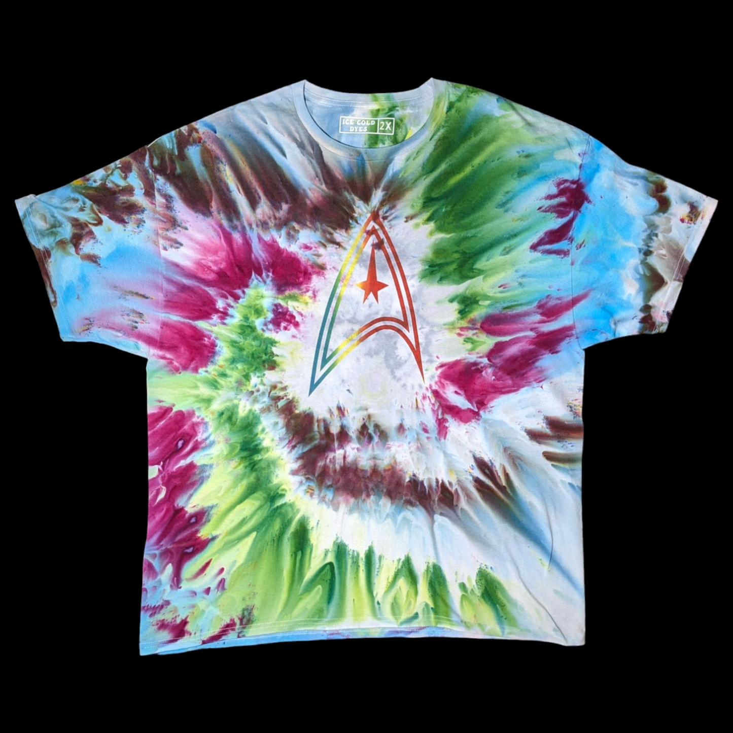Plasma Burst - 2XL Star Trek Inspired Tie Dye Shirt