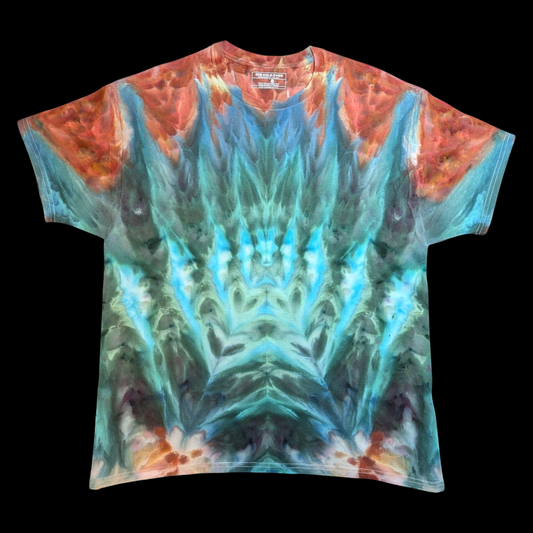 Geode Rings - XL Ice Dyed Shirt - one of a kind wearable art