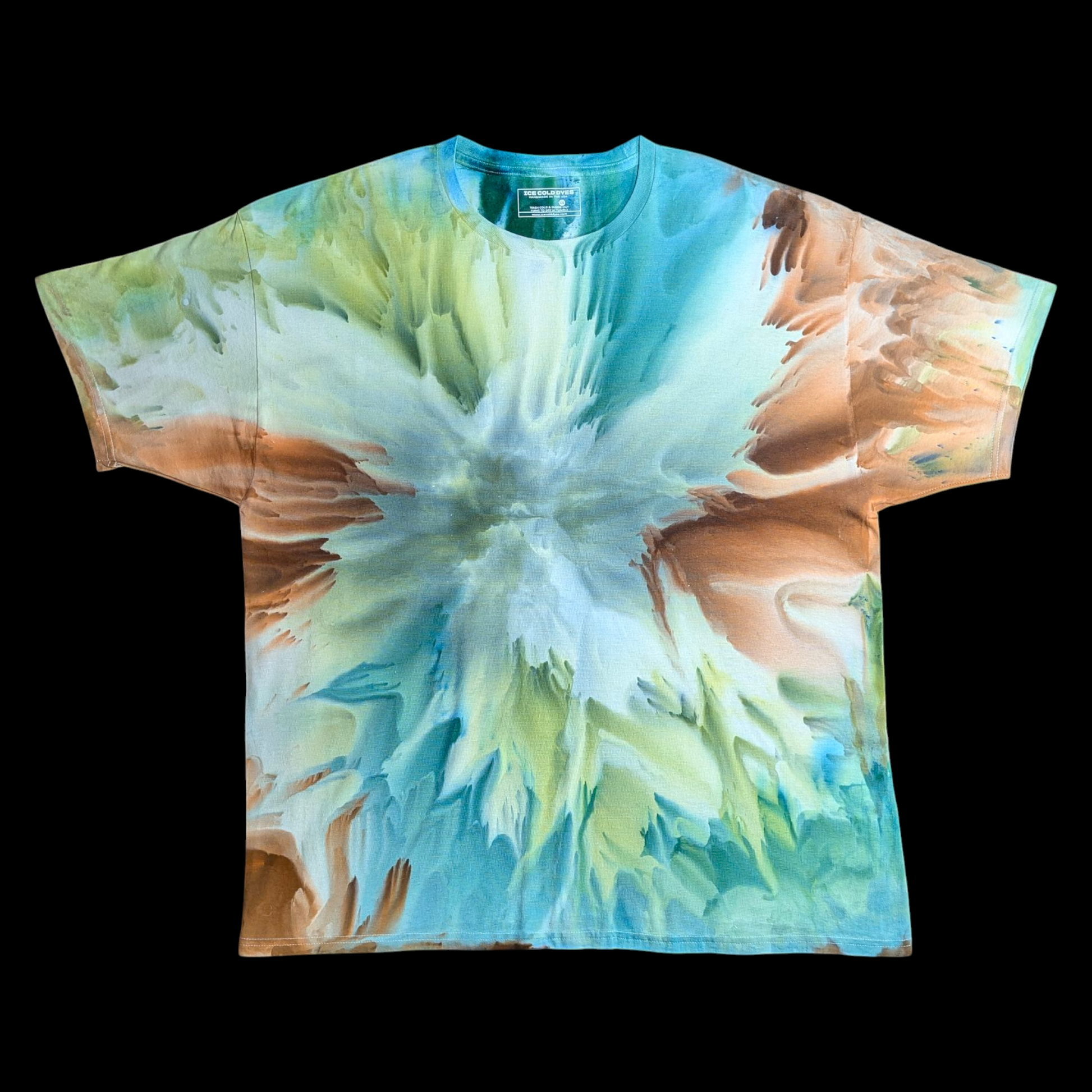 Solar Flare - 2XL Ice Dyed Shirt - one of a kind wearable art