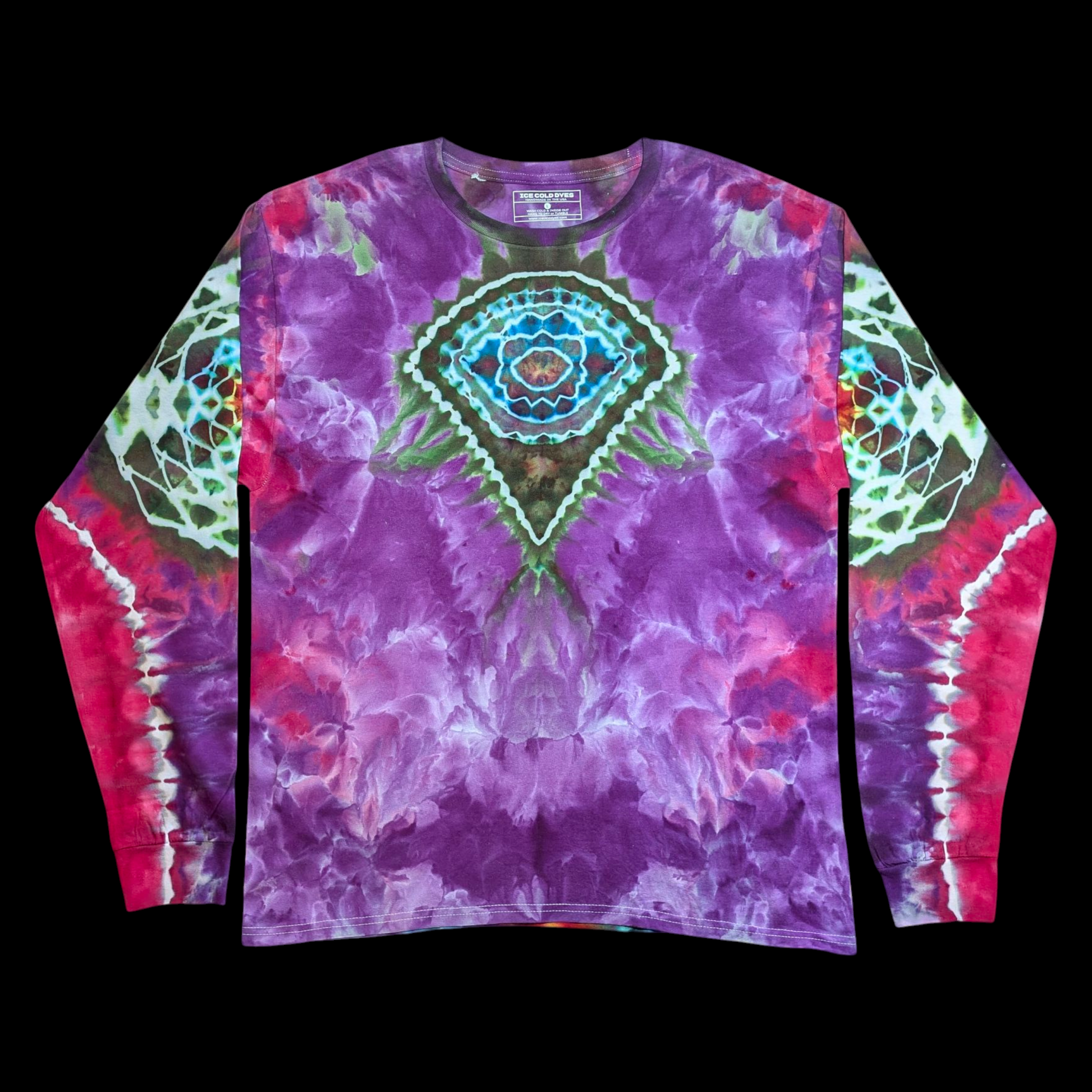 Midnight Mirage - Large Ice Dyed Shirt - one of a kind wearable art