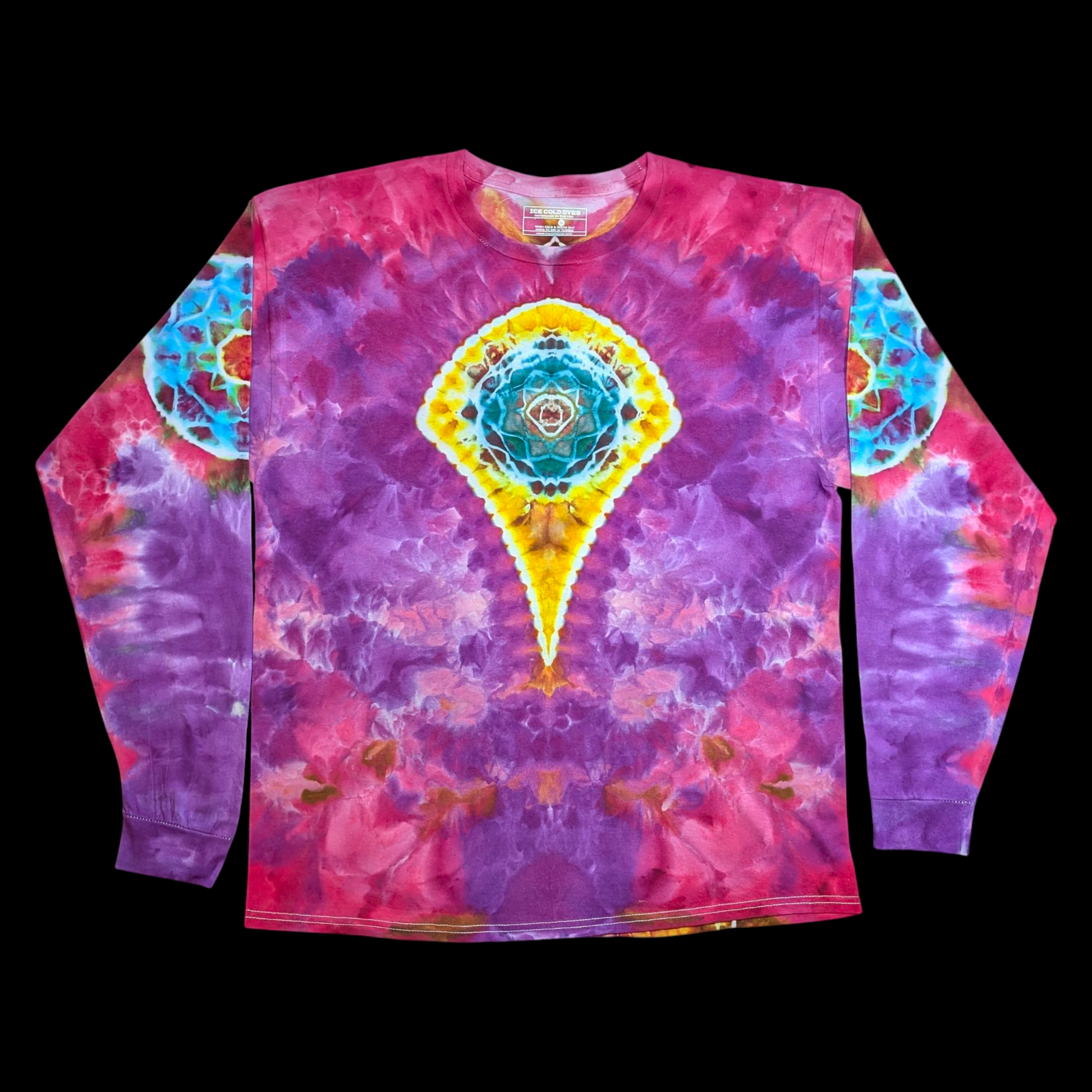 Crystal Bloom - XL Ice Dyed Shirt - one of a kind wearable art