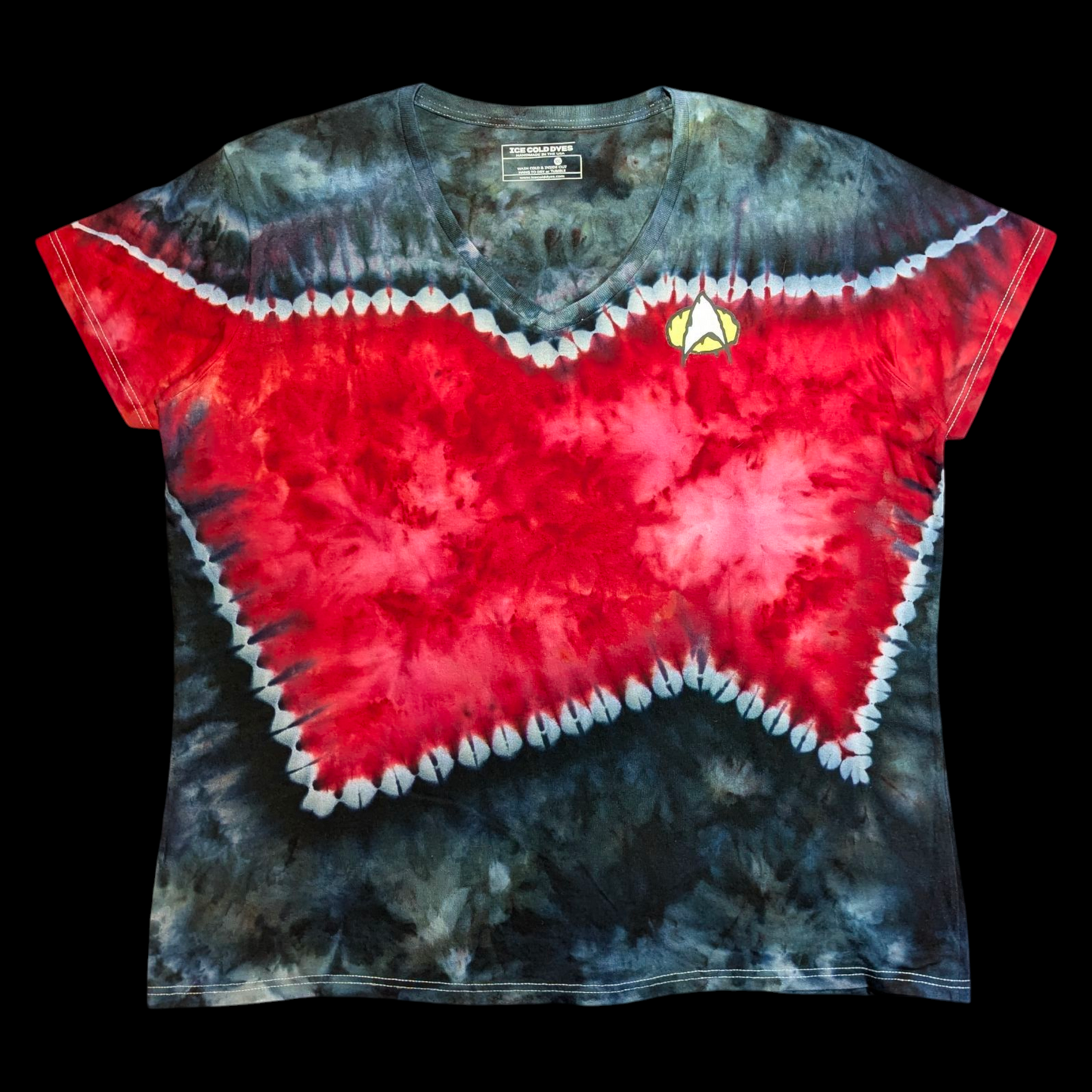 Ladies V-Neck Star Trek Inspired Ice Dyed Shirts (In-Stock)