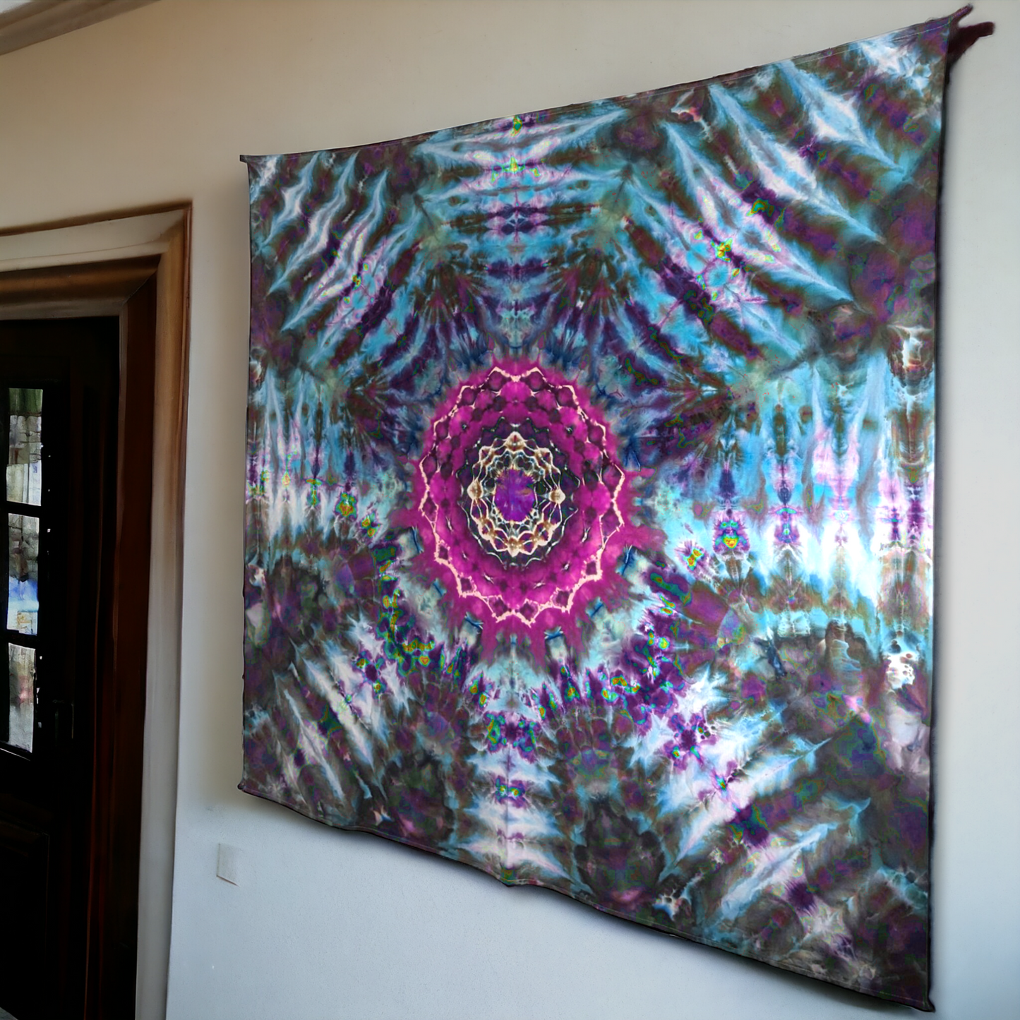 Electric Magenta - 58" x 58" Ice Dyed Tapestry