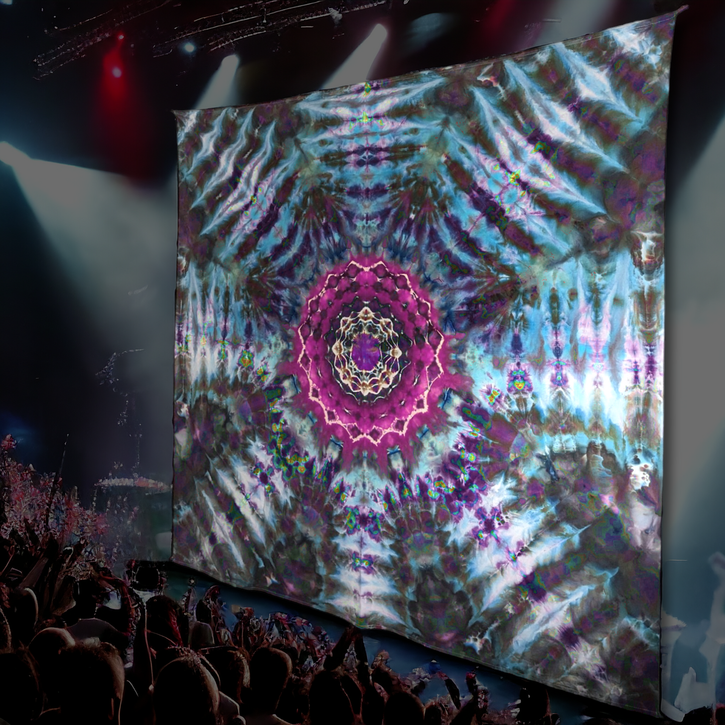 Electric Magenta - 58" x 58" Ice Dyed Tapestry