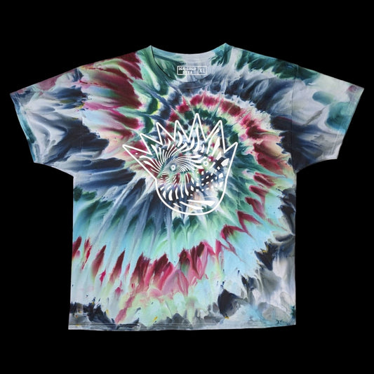 Fundraiser Benefit - XL Ween Inspired Color Spiral Ice/Tie Dye Screen Printed Shirt