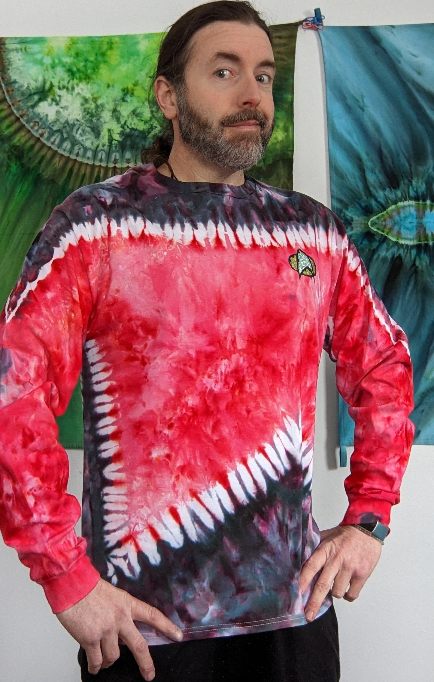 Made To Order Star Trek Uniform Long Sleeve Tie Dye Shirt