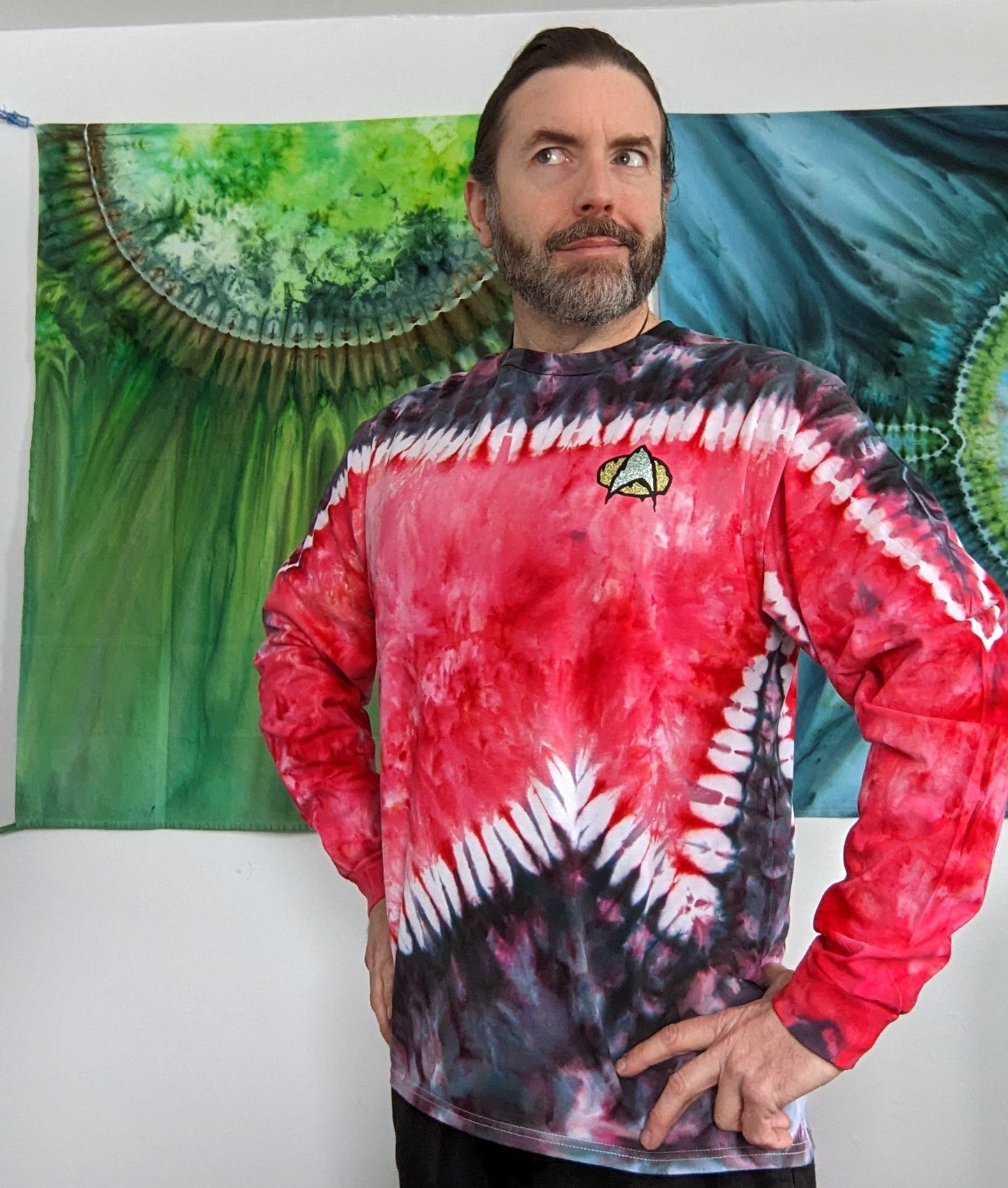 Made To Order Star Trek Uniform Long Sleeve Tie Dye Shirt