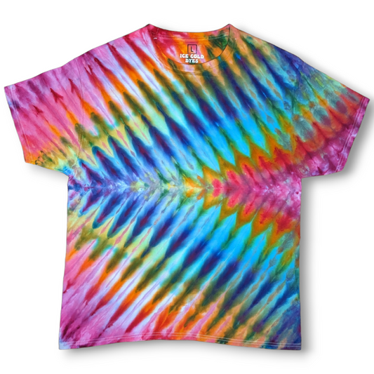 Rainbow Fanfare - Large Ice Dyed Shirt