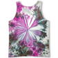 Almost Floral - Mens Cut Ice Dyed Tank Top - Large