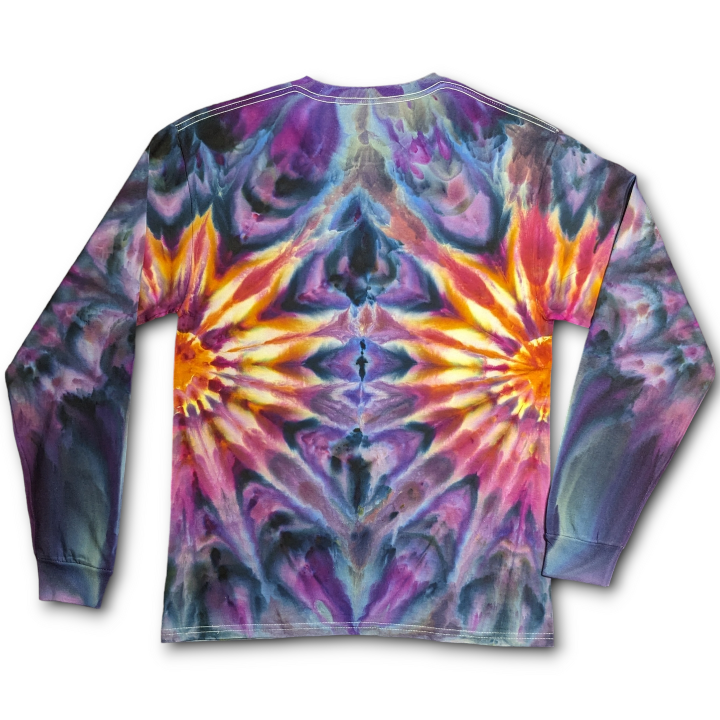 Purple Sunrise Folds For Fall - Medium Long Sleeve Ice Dyed Shirt