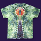 Stealie on the Mountain in Green Liquid - Large Grateful Dead Inspired Ice Dyed Shirt