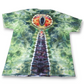 Stealie on the Mountain in Green Liquid - Large Grateful Dead Inspired Ice Dyed Shirt