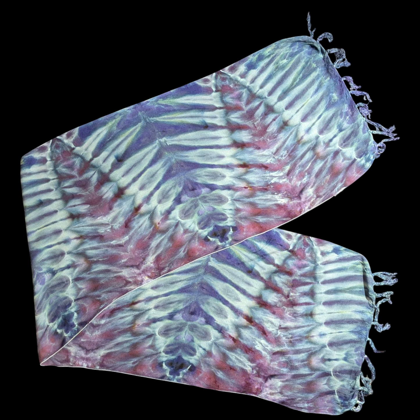 Lightweight Ice Dyed Scarves with Fringe Ends 76"x22"