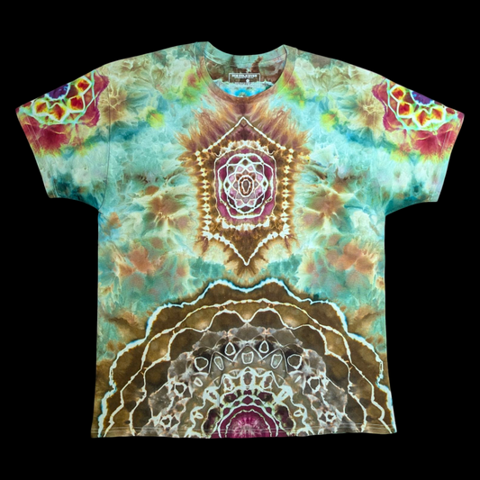 Prism Cascade - XL Ice Dyed Shirt - one of a kind wearable art