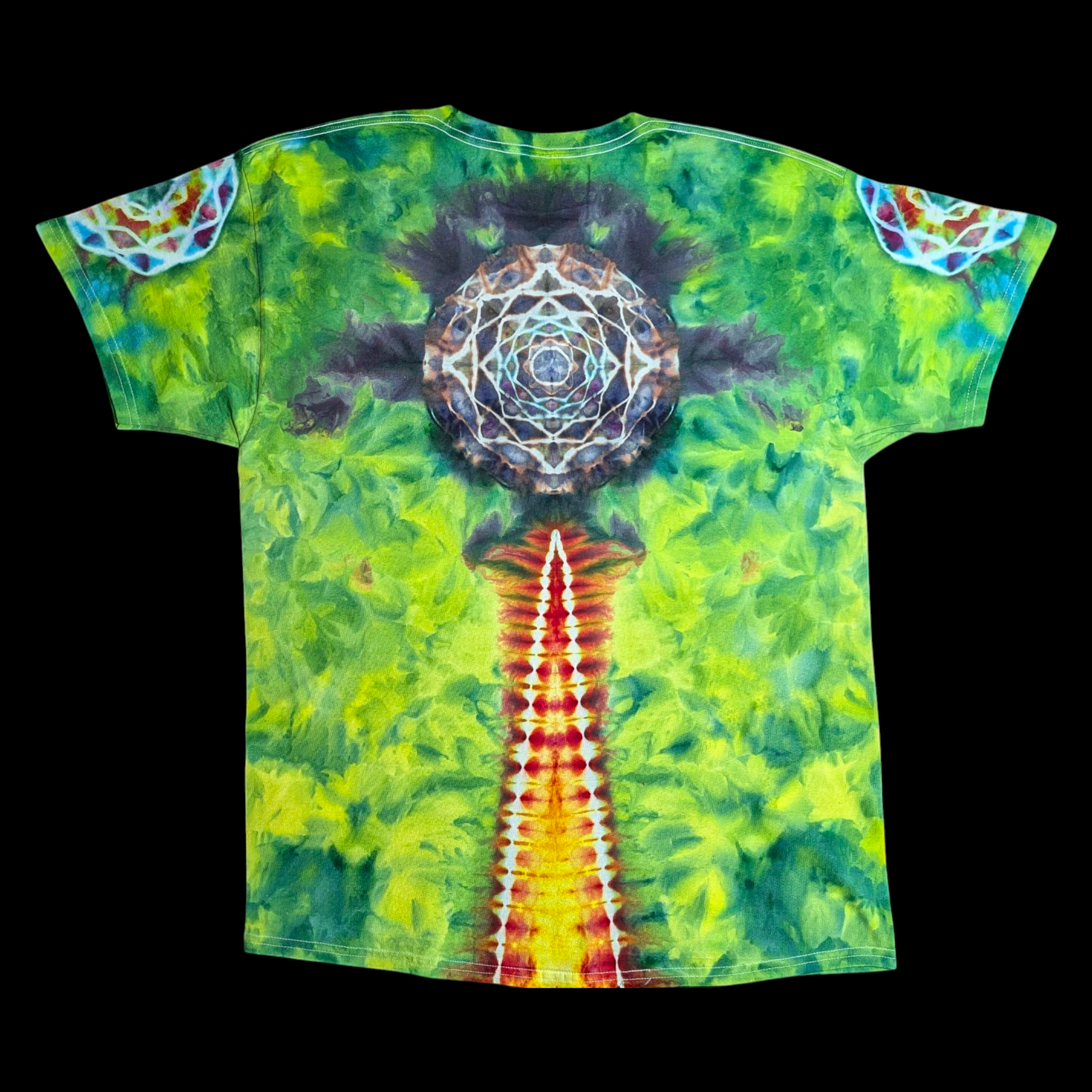 Obsidian Bloom - Large Ice Dyed Shirt - one of a kind wearable art
