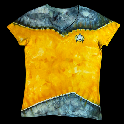 Ladies V-Neck Star Trek Inspired Ice Dyed Shirts (In-Stock)
