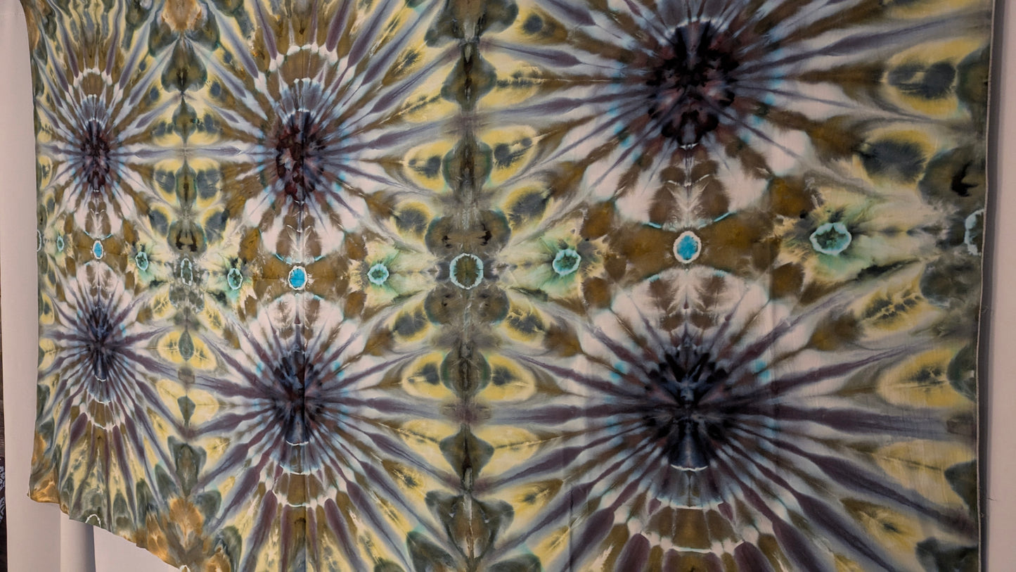 Six Circles Large Ice Dyes Sarong Wrap/Tapestry