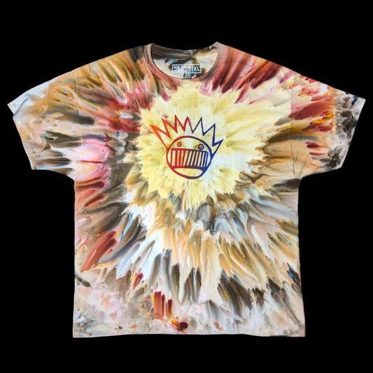 Brown Splatter Watercolor Boognish - XL Ice Dyed Ween Shirt