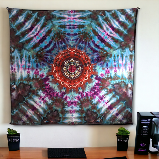 Electric Magenta - 58" x 58" Ice Dyed Tapestry