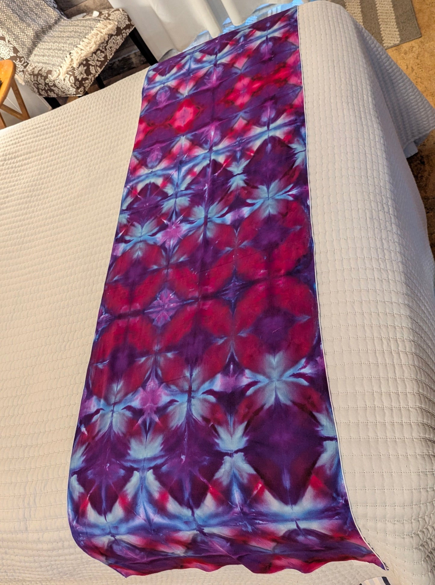 Patterned Purples - Soft Rayon Ice Dyed Scarf 82"x22"