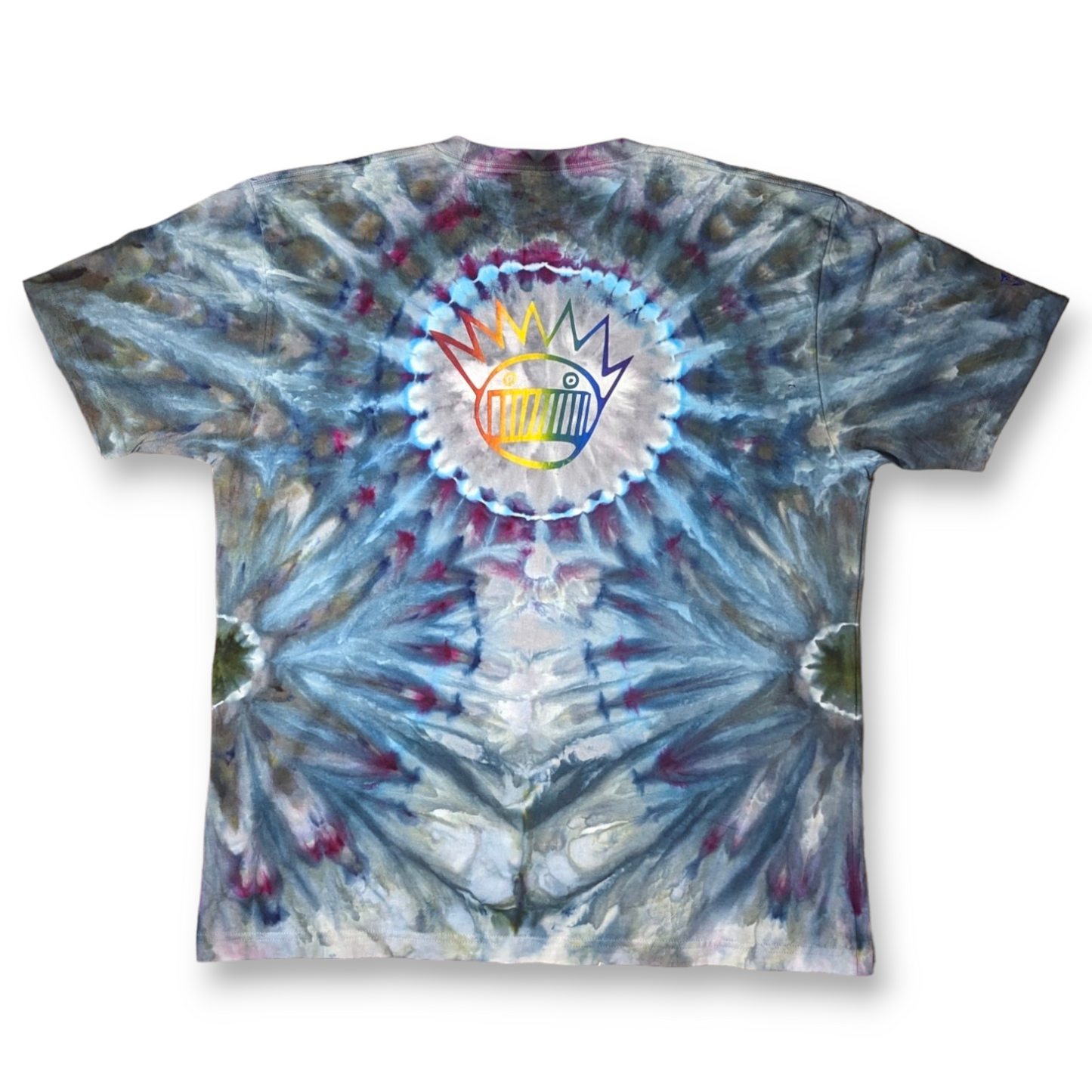 Double Sided Rainbow Boognish Feathers - 2XL Ween Inspired Ice Dyed Shirt