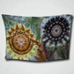 Black & Tan Dual Mandalas - Soft Rayon Ice Dyed Tapestry / Sarong