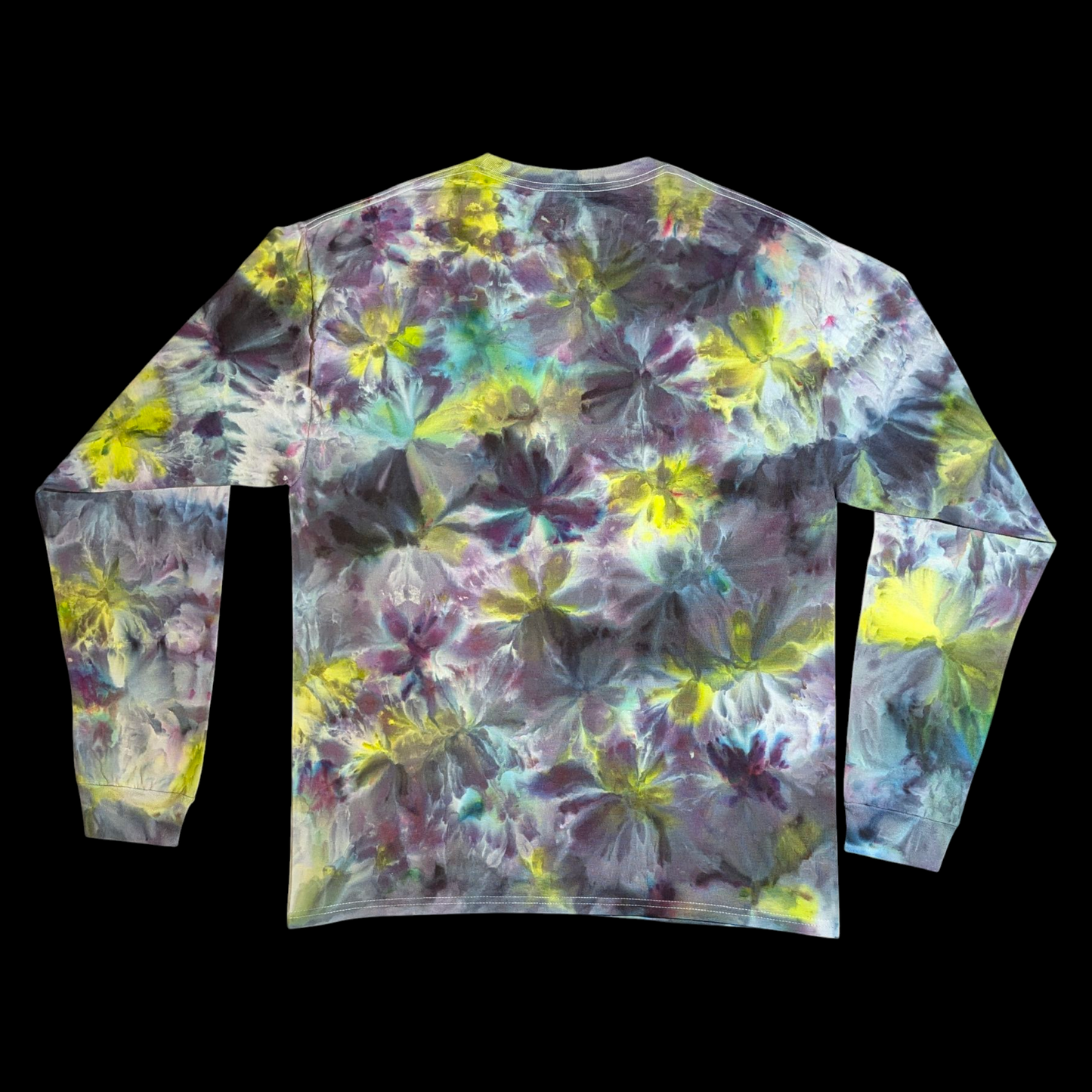 Floral Dark Boost - Large Long Sleeve Ice Dyed Shirt