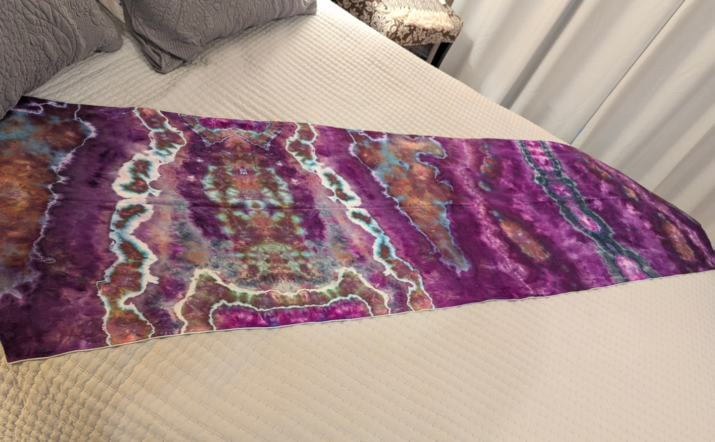 Purple Cosmos - Soft Rayon Ice Dyed Scarf 82"x22"