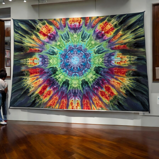Blursting Through It All - 5'x7' Ice Dyed Tapestry