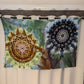 Black & Tan Dual Mandalas - Soft Rayon Ice Dyed Tapestry / Sarong