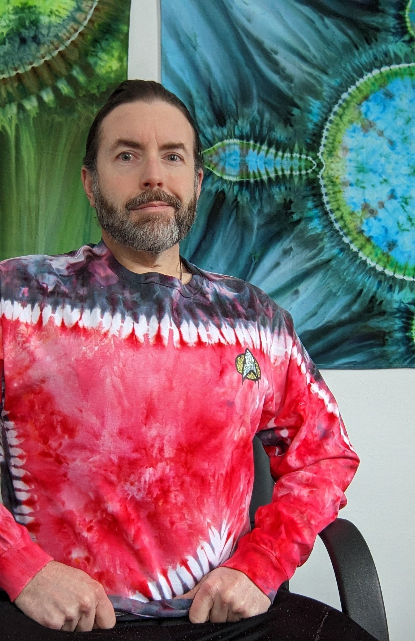 Made To Order Star Trek Uniform Long Sleeve Tie Dye Shirt