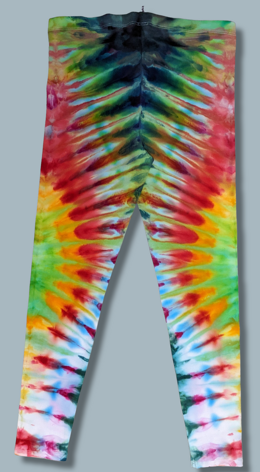 Rainbow Ice Dyed Leggings - Large